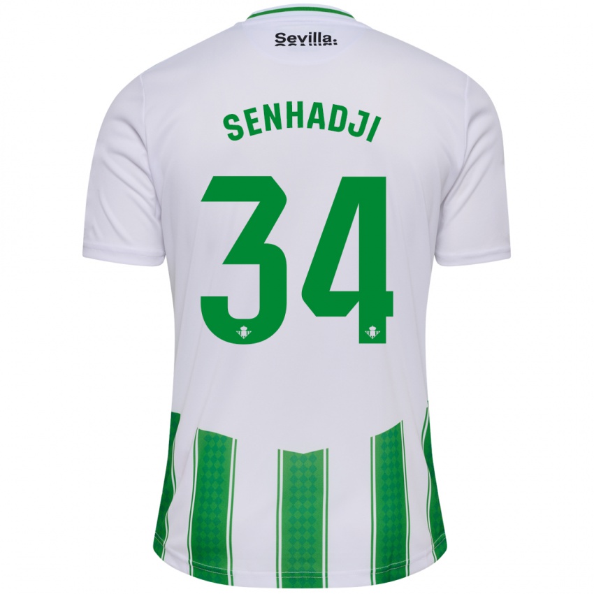 Hombre Camiseta Yanis Senhadji #34 Blanco 1ª Equipación 2023/24 La Camisa