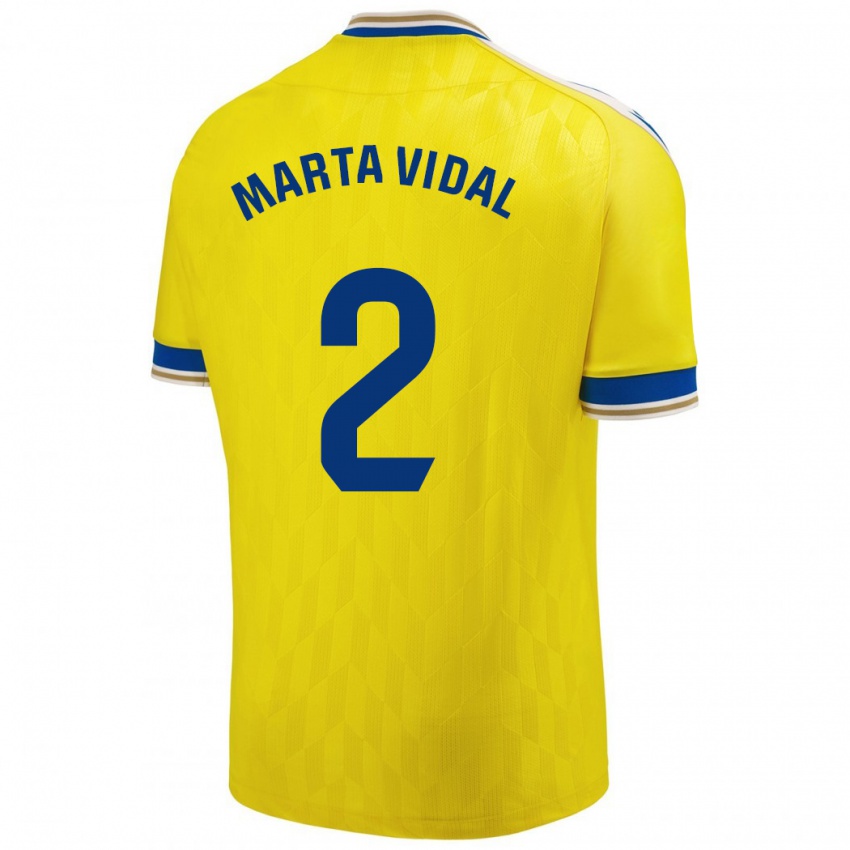 Hombre Camiseta Marta Vidal Vela #2 Amarillo 1ª Equipación 2023/24 La Camisa