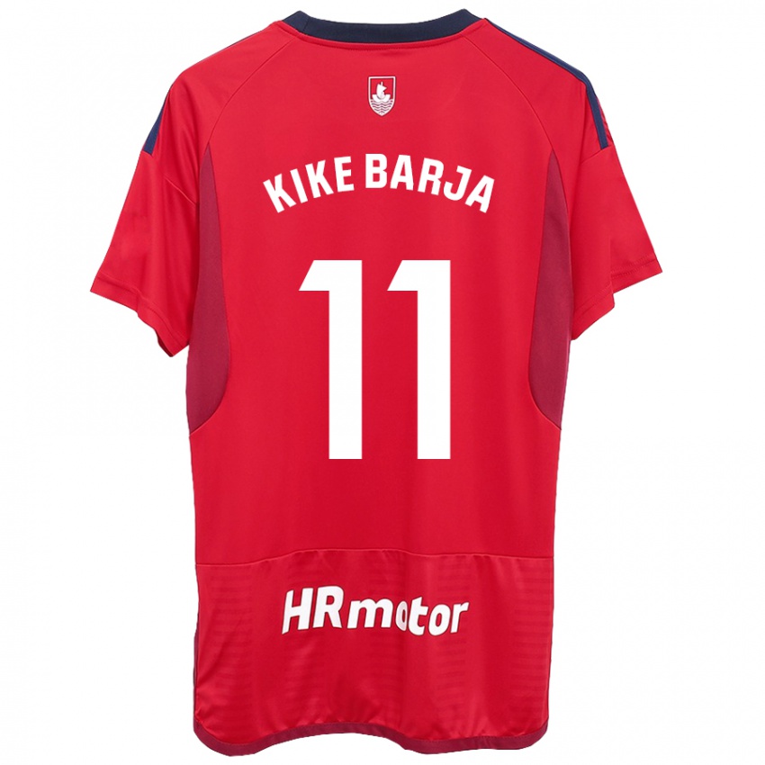 Hombre Camiseta Kike Barja #11 Rojo 1ª Equipación 2023/24 La Camisa