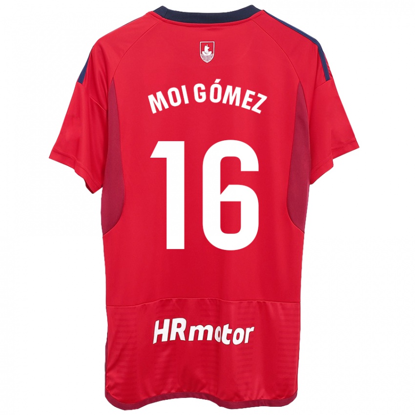 Hombre Camiseta Moi Gomez #16 Rojo 1ª Equipación 2023/24 La Camisa