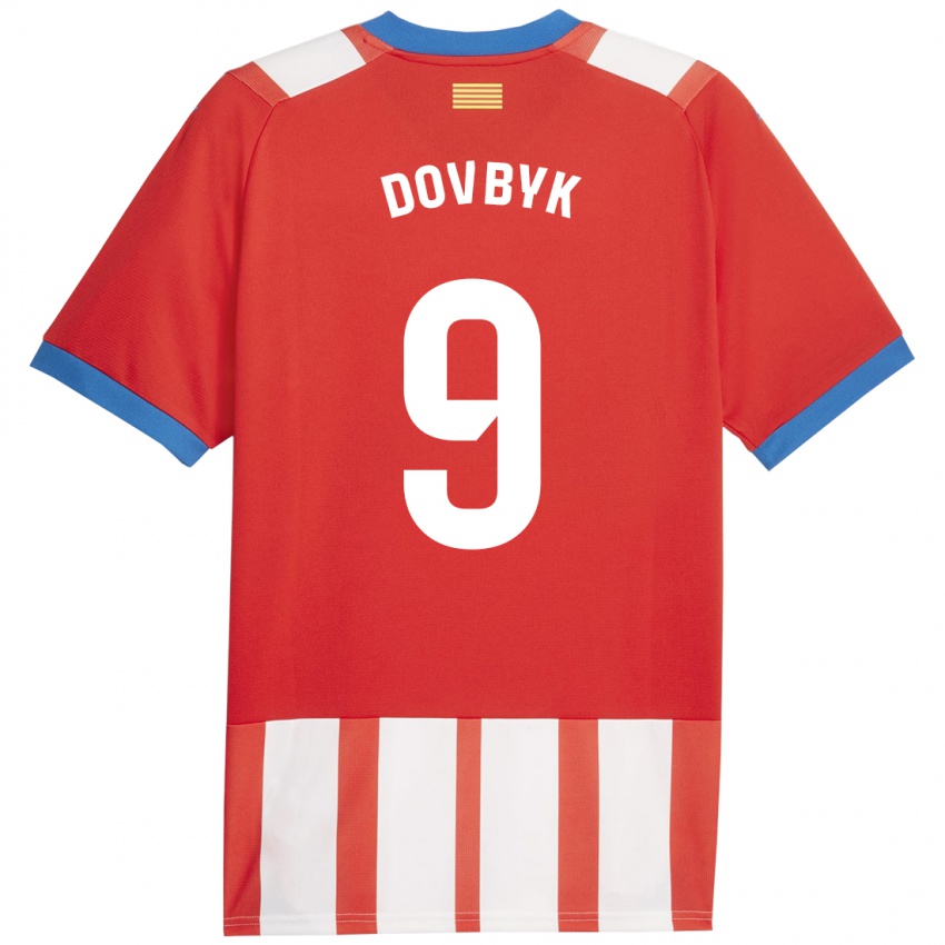 Hombre Camiseta Artem Dovbyk #9 Rojo Blanco 1ª Equipación 2023/24 La Camisa