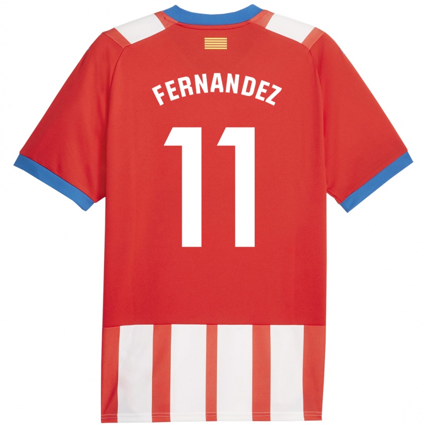 Hombre Camiseta Valery Fernández #11 Rojo Blanco 1ª Equipación 2023/24 La Camisa