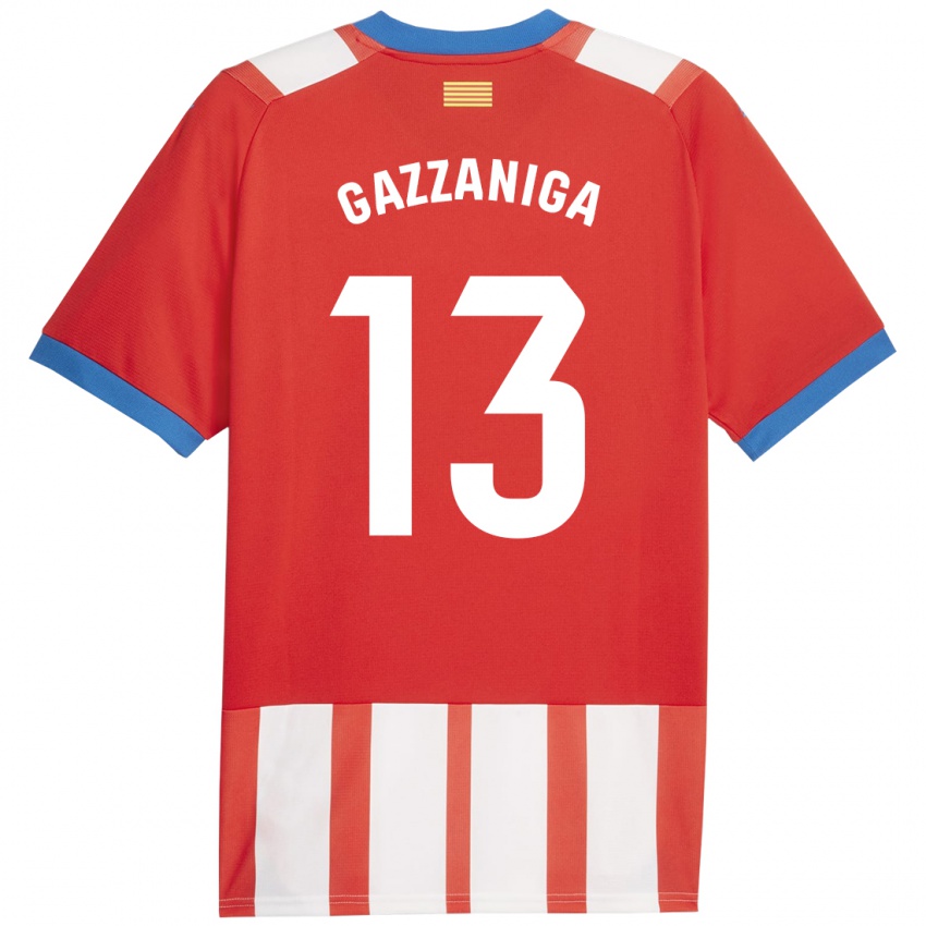 Hombre Camiseta Paulo Gazzaniga #13 Rojo Blanco 1ª Equipación 2023/24 La Camisa