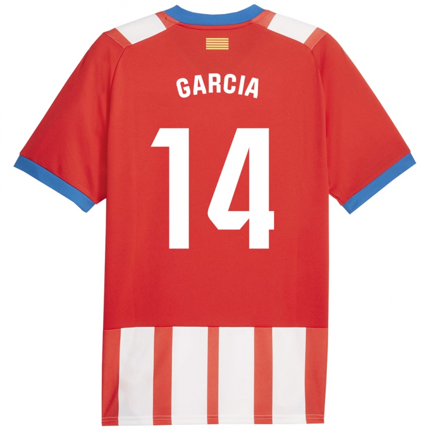 Hombre Camiseta Aleix García #14 Rojo Blanco 1ª Equipación 2023/24 La Camisa