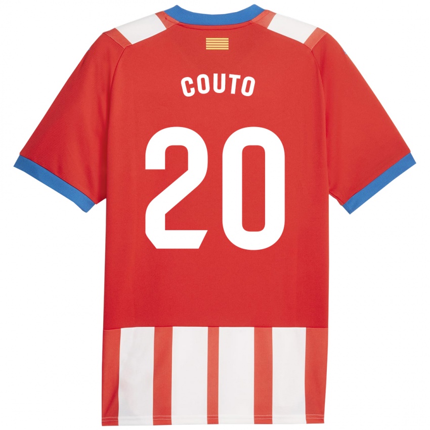 Hombre Camiseta Yan Couto #20 Rojo Blanco 1ª Equipación 2023/24 La Camisa