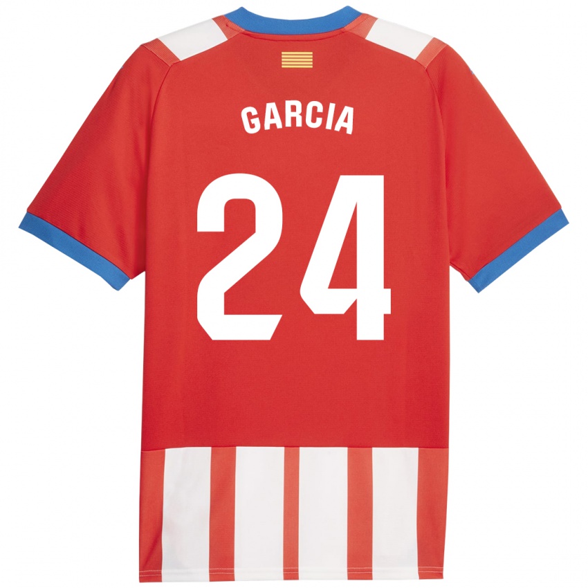 Hombre Camiseta Borja García #24 Rojo Blanco 1ª Equipación 2023/24 La Camisa