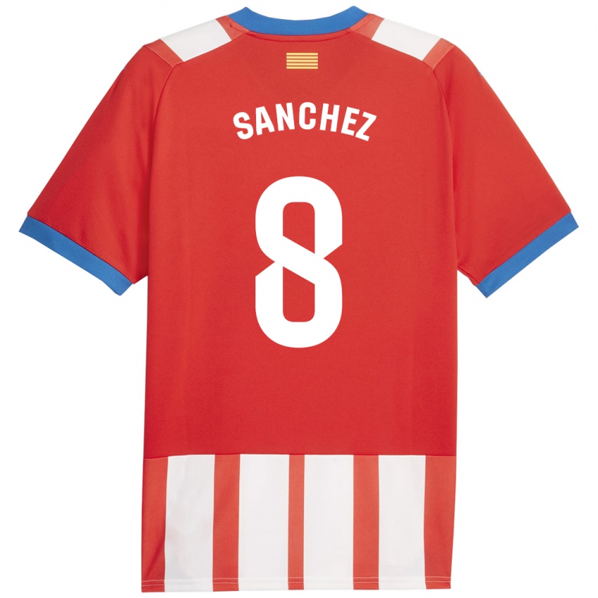 Hombre Camiseta Miguel Ángel Sánchez #8 Rojo Blanco 1ª Equipación 2023/24 La Camisa