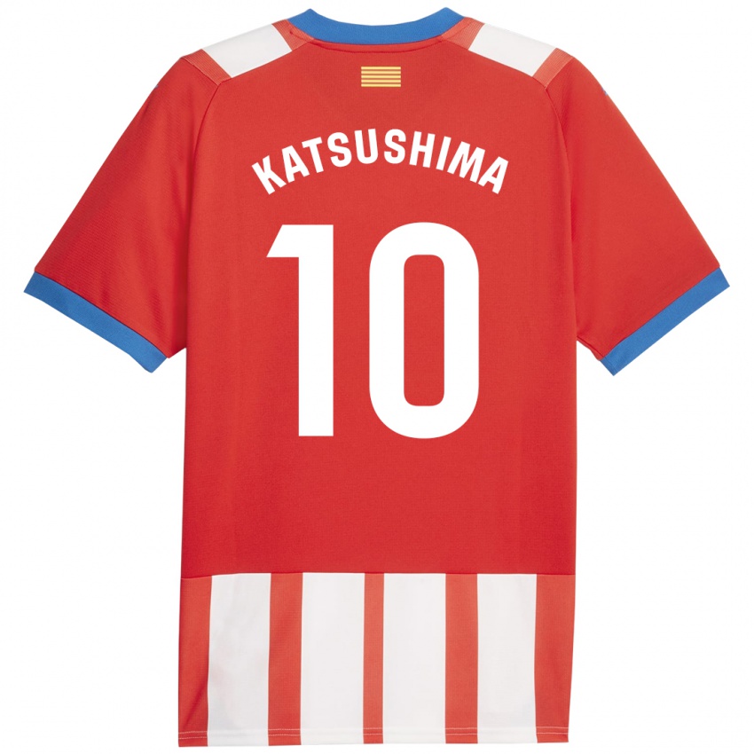 Hombre Camiseta Shinnosuke Katsushima #10 Rojo Blanco 1ª Equipación 2023/24 La Camisa