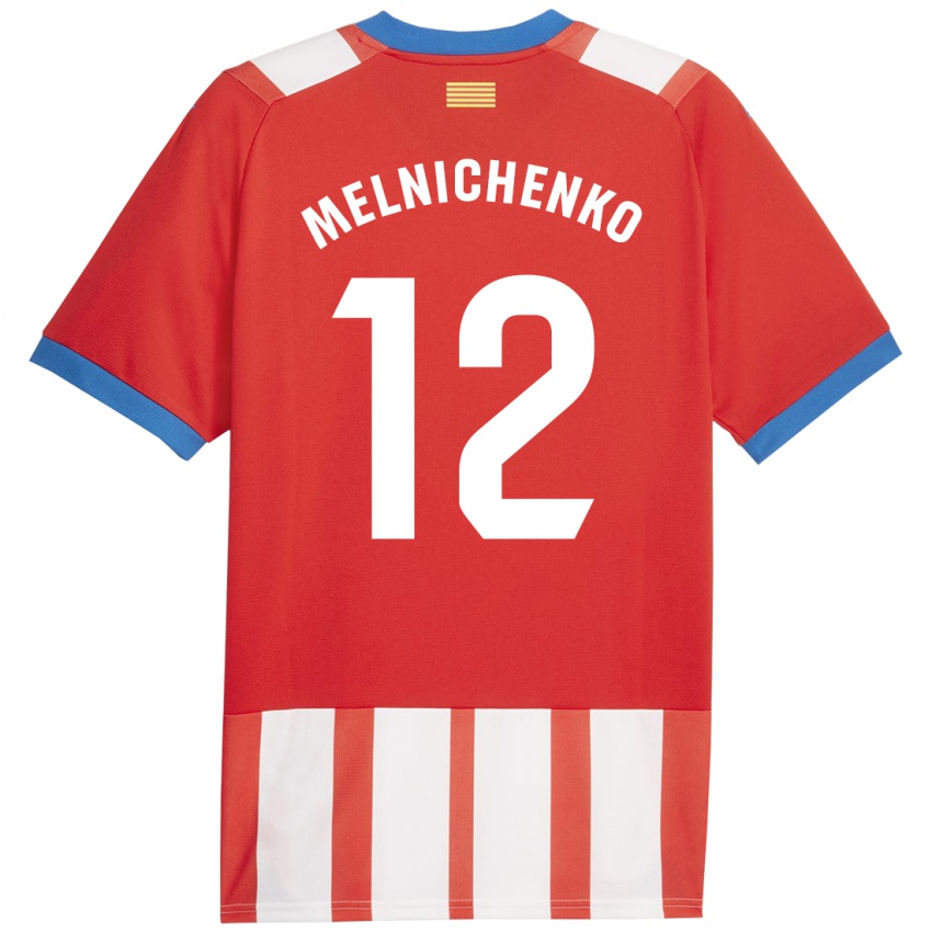 Hombre Camiseta Dmytro Melnichenko #12 Rojo Blanco 1ª Equipación 2023/24 La Camisa