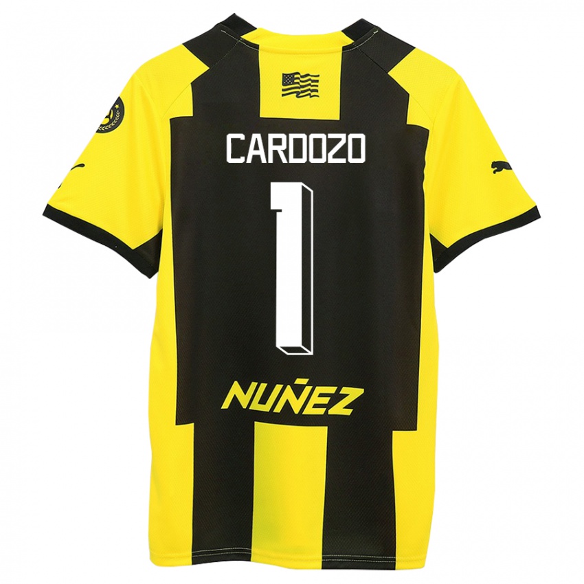 Hombre Camiseta Thiago Cardozo #1 Amarillo Negro 1ª Equipación 2023/24 La Camisa