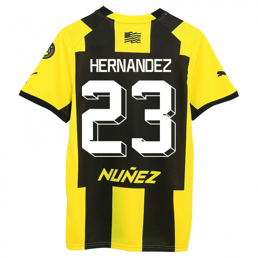 Hombre Camiseta Abel Hernandez #23 Amarillo Negro 1ª Equipación 2023/24 La Camisa