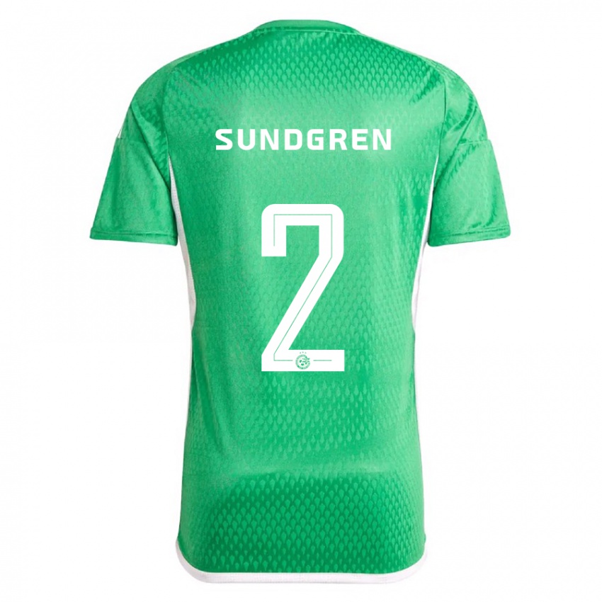 Hombre Camiseta Daniel Sundgren #2 Blanco Azul 1ª Equipación 2023/24 La Camisa