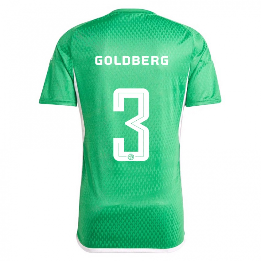 Hombre Camiseta Shon Goldberg #3 Blanco Azul 1ª Equipación 2023/24 La Camisa