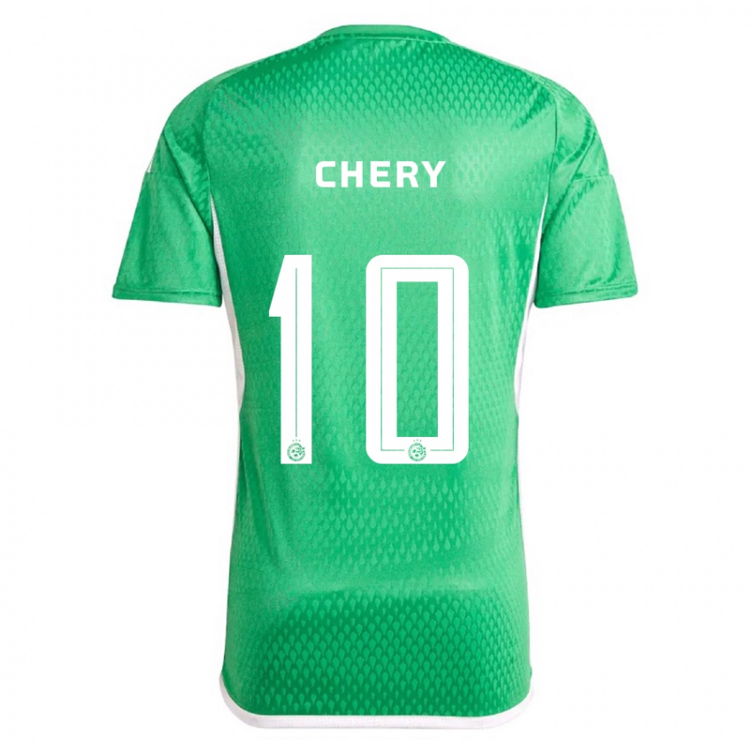Hombre Camiseta Tjaronn Chery #10 Blanco Azul 1ª Equipación 2023/24 La Camisa