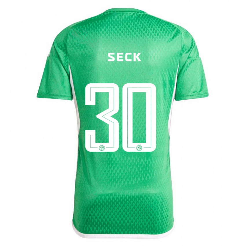 Hombre Camiseta Abdoulaye Seck #30 Blanco Azul 1ª Equipación 2023/24 La Camisa