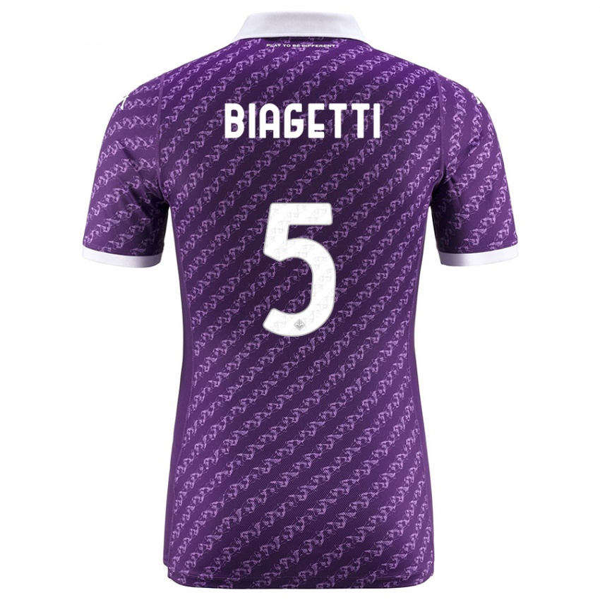 Hombre Camiseta Christian Biagetti #5 Violeta 1ª Equipación 2023/24 La Camisa