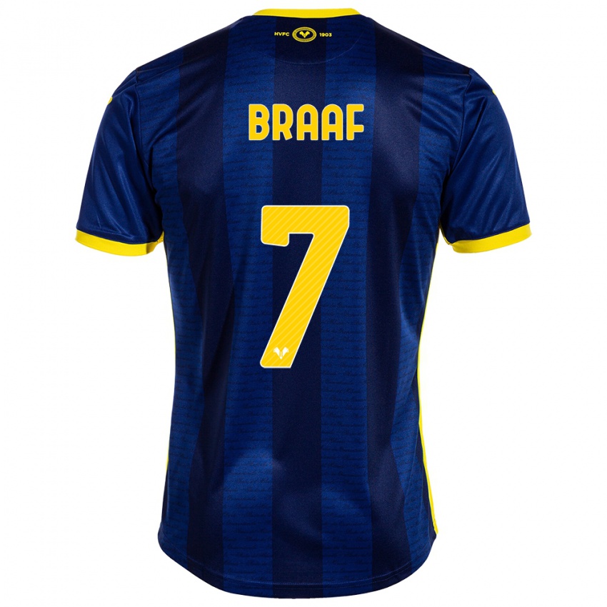 Hombre Camiseta Jayden Braaf #7 Armada 1ª Equipación 2023/24 La Camisa
