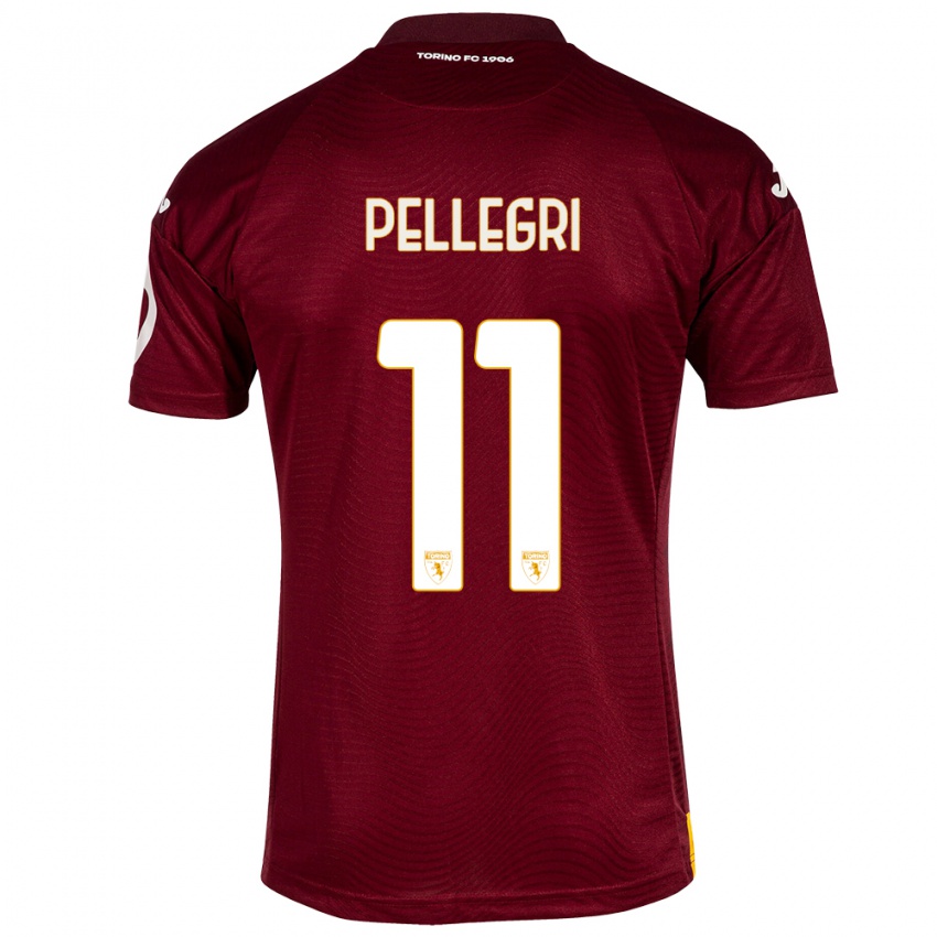 Hombre Camiseta Pietro Pellegri #11 Rojo Oscuro 1ª Equipación 2023/24 La Camisa