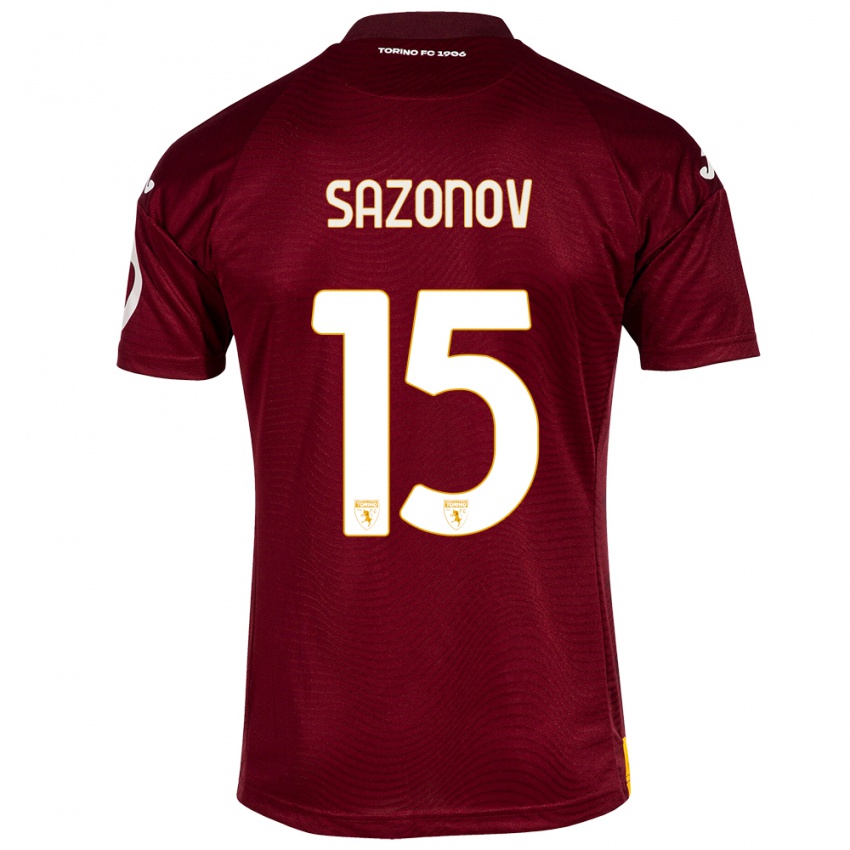 Hombre Camiseta Saba Sazonov #15 Rojo Oscuro 1ª Equipación 2023/24 La Camisa