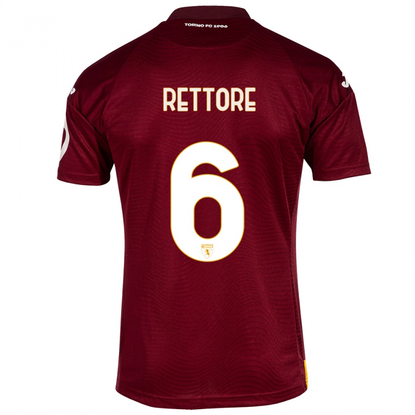Hombre Camiseta Mirko Rettore #6 Rojo Oscuro 1ª Equipación 2023/24 La Camisa
