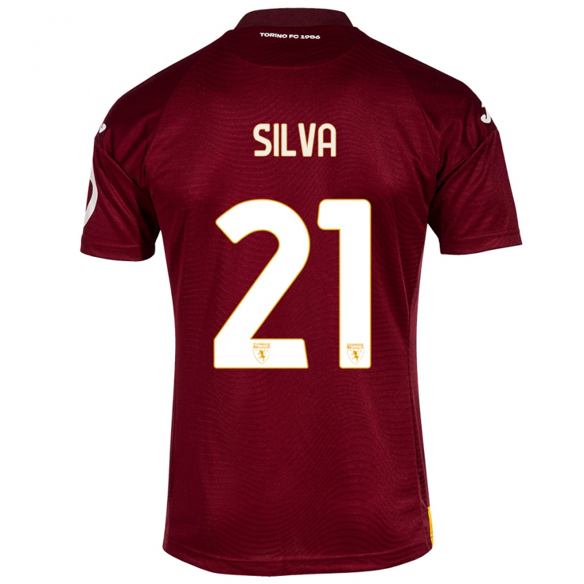 Hombre Camiseta Jonathan Silva #21 Rojo Oscuro 1ª Equipación 2023/24 La Camisa