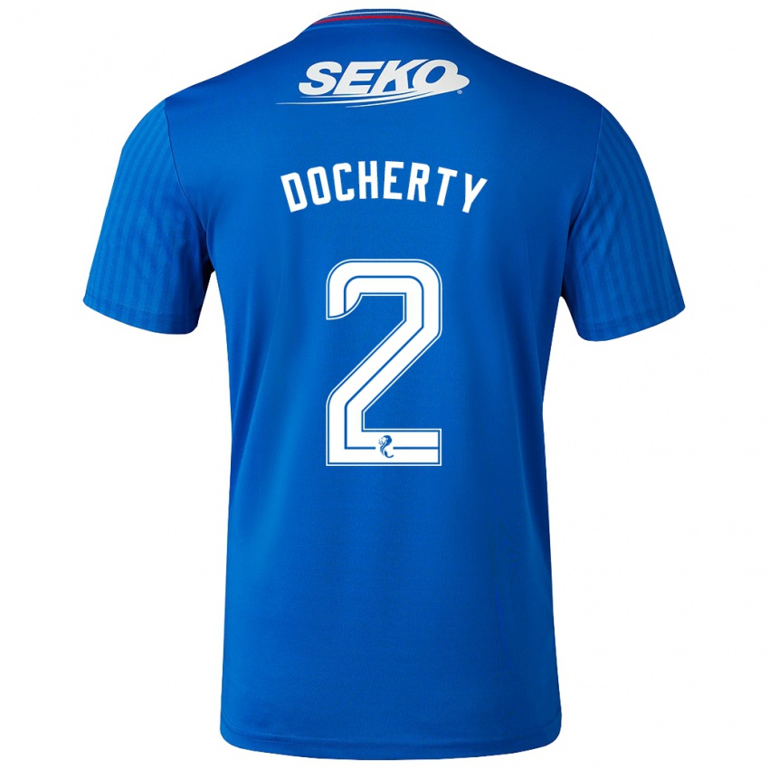 Hombre Camiseta Nicola Docherty #2 Azul 1ª Equipación 2023/24 La Camisa