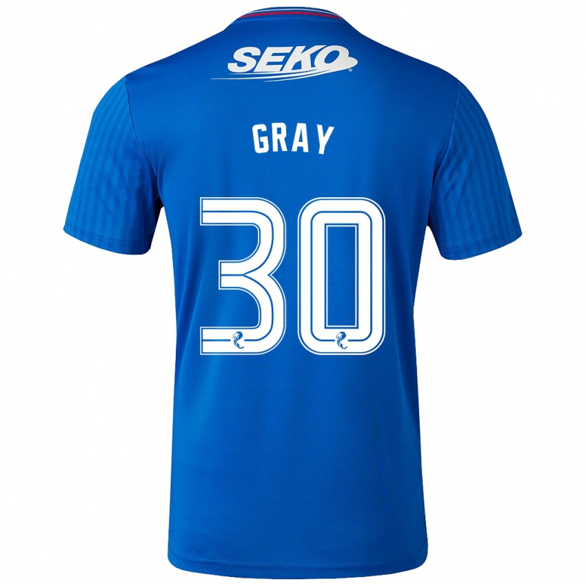 Hombre Camiseta Georgia Gray #30 Azul 1ª Equipación 2023/24 La Camisa