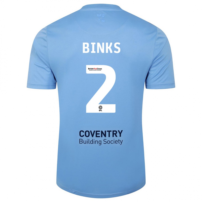 Hombre Camiseta Luis Binks #2 Cielo Azul 1ª Equipación 2023/24 La Camisa