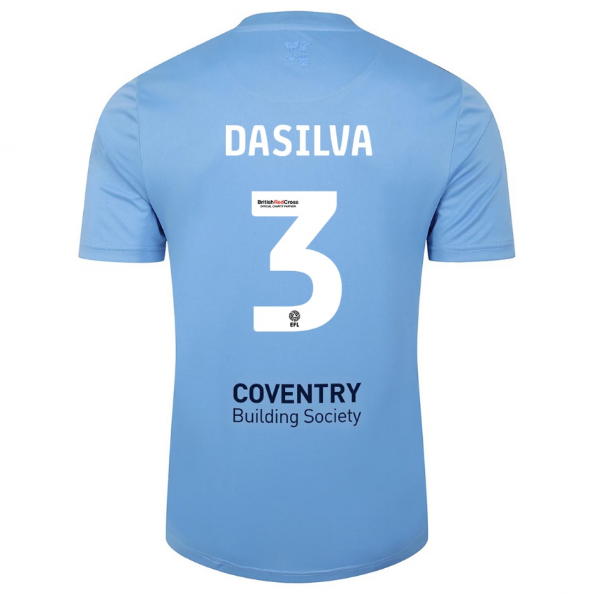 Hombre Camiseta Jay Dasilva #3 Cielo Azul 1ª Equipación 2023/24 La Camisa
