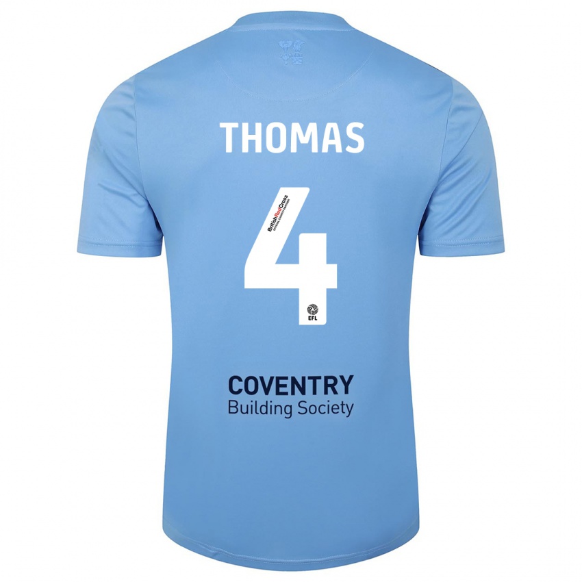 Hombre Camiseta Bobby Thomas #4 Cielo Azul 1ª Equipación 2023/24 La Camisa