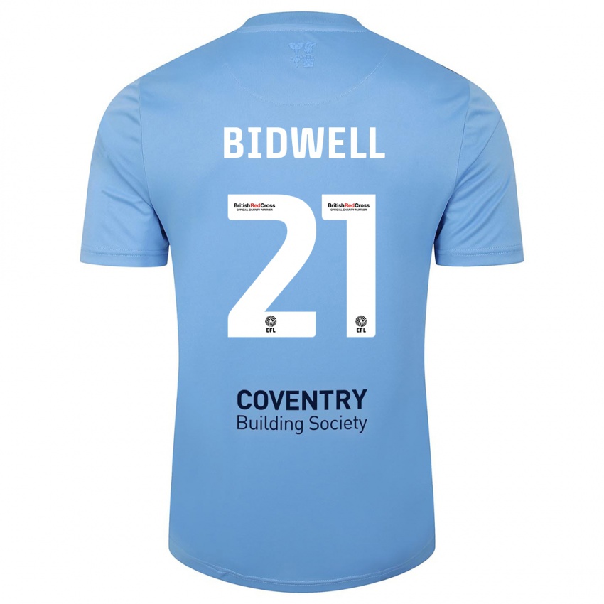 Hombre Camiseta Jake Bidwell #21 Cielo Azul 1ª Equipación 2023/24 La Camisa