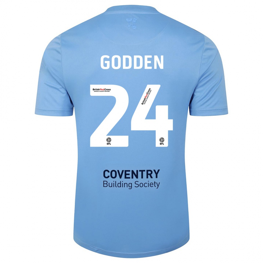 Hombre Camiseta Matt Godden #24 Cielo Azul 1ª Equipación 2023/24 La Camisa