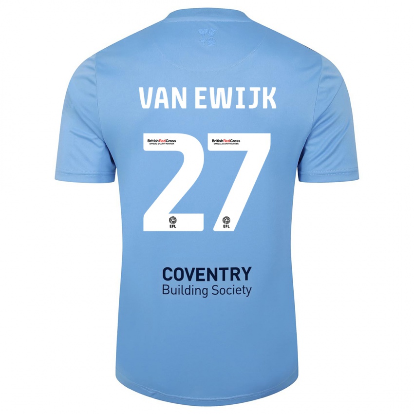 Hombre Camiseta Milan Van Ewijk #27 Cielo Azul 1ª Equipación 2023/24 La Camisa