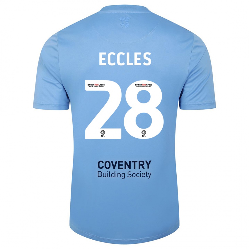 Hombre Camiseta Josh Eccles #28 Cielo Azul 1ª Equipación 2023/24 La Camisa