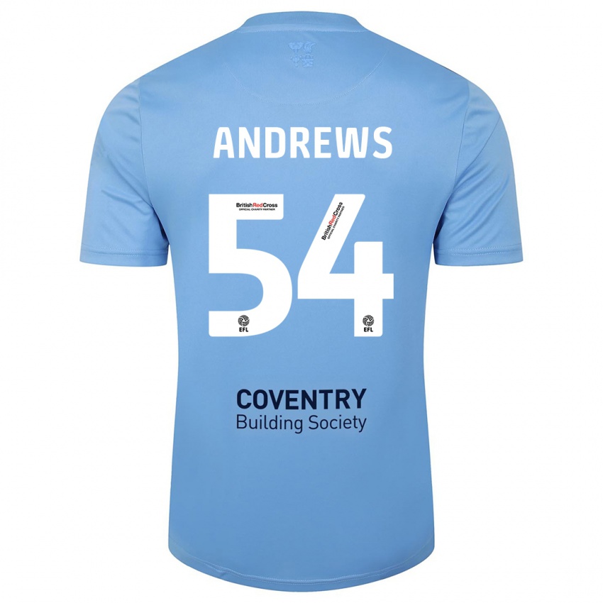 Hombre Camiseta Kai Andrews #54 Cielo Azul 1ª Equipación 2023/24 La Camisa