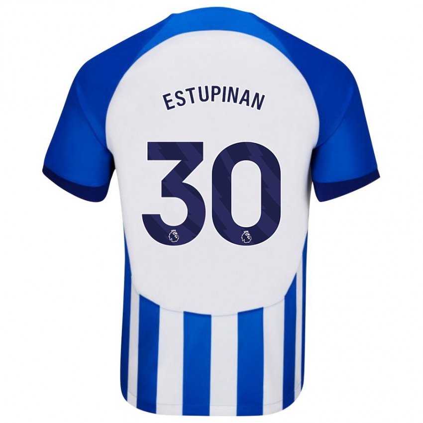 Hombre Camiseta Pervis Estupinan #30 Azul 1ª Equipación 2023/24 La Camisa