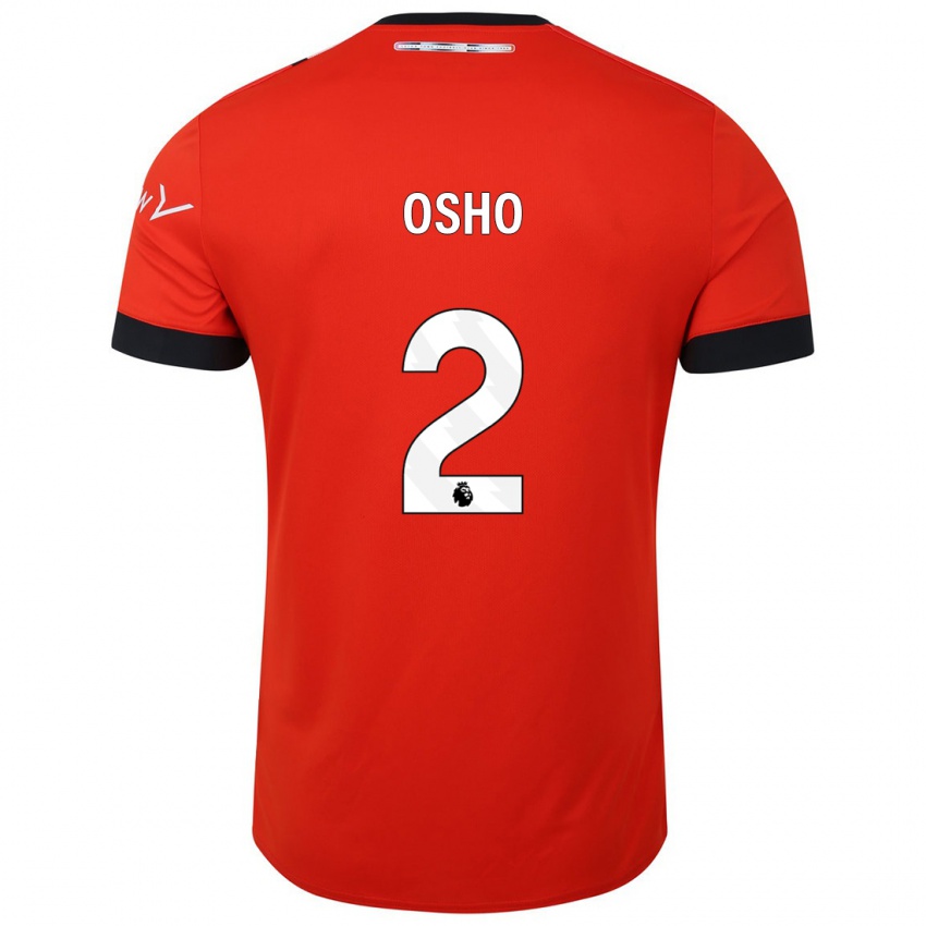 Hombre Camiseta Gabriel Osho #2 Rojo 1ª Equipación 2023/24 La Camisa