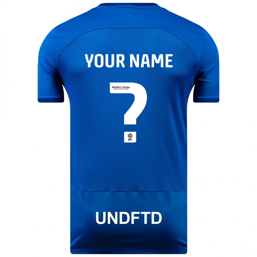 Hombre Camiseta Su Nombre #0 Azul 1ª Equipación 2023/24 La Camisa