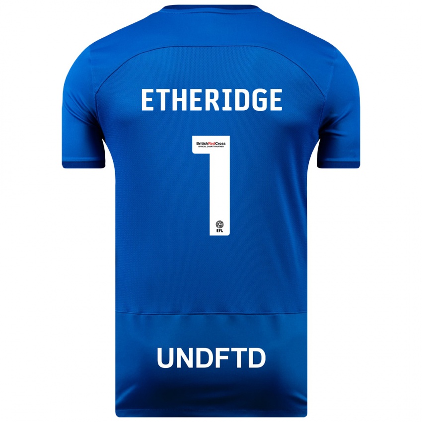 Hombre Camiseta Neil Etheridge #1 Azul 1ª Equipación 2023/24 La Camisa