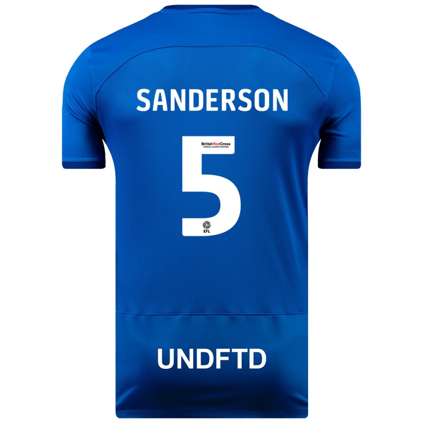 Hombre Camiseta Dion Sanderson #5 Azul 1ª Equipación 2023/24 La Camisa