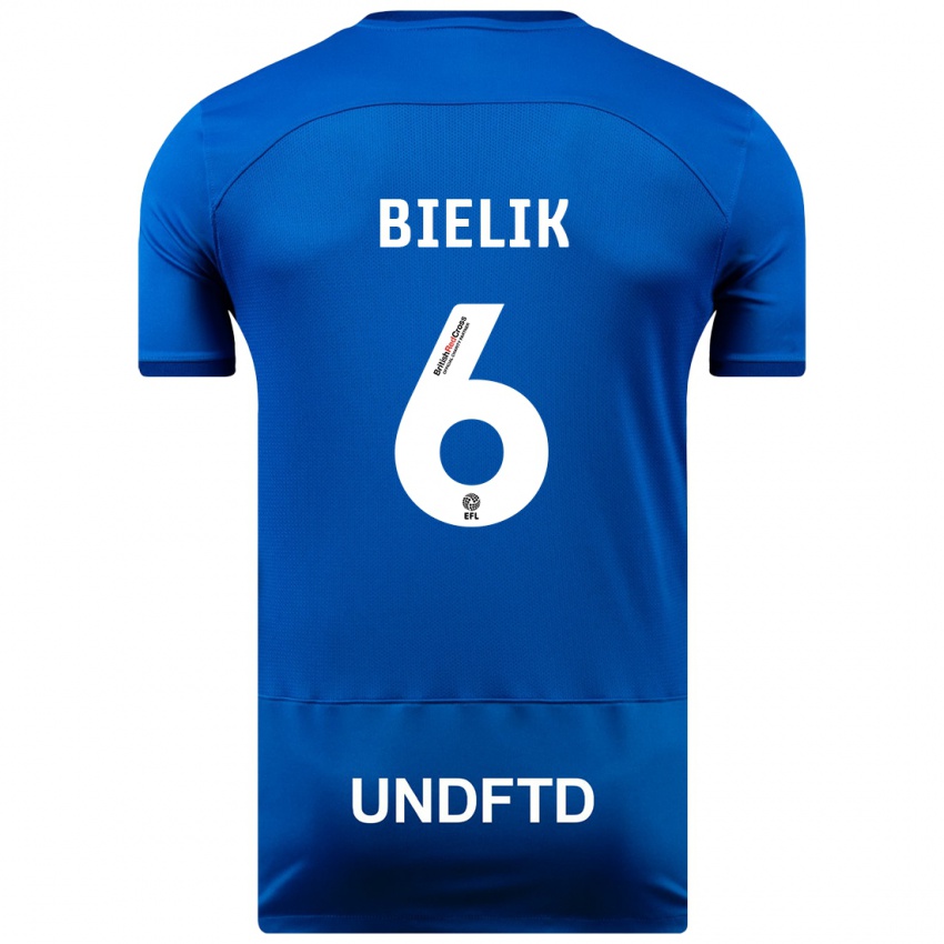 Hombre Camiseta Krystian Bielik #6 Azul 1ª Equipación 2023/24 La Camisa