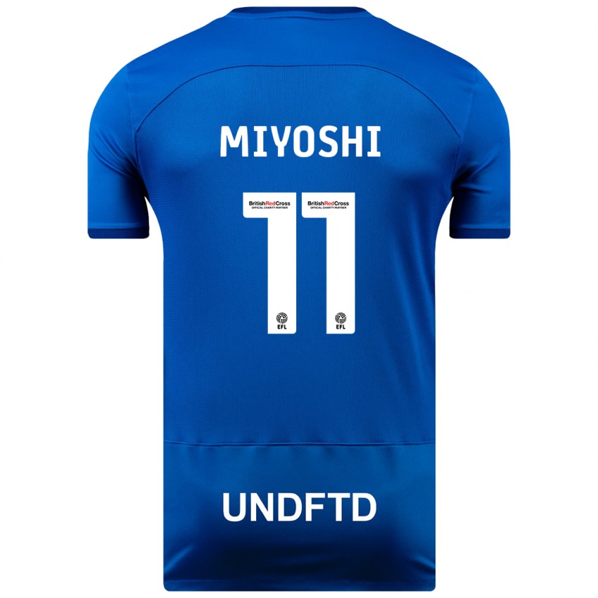 Hombre Camiseta Koji Miyoshi #11 Azul 1ª Equipación 2023/24 La Camisa
