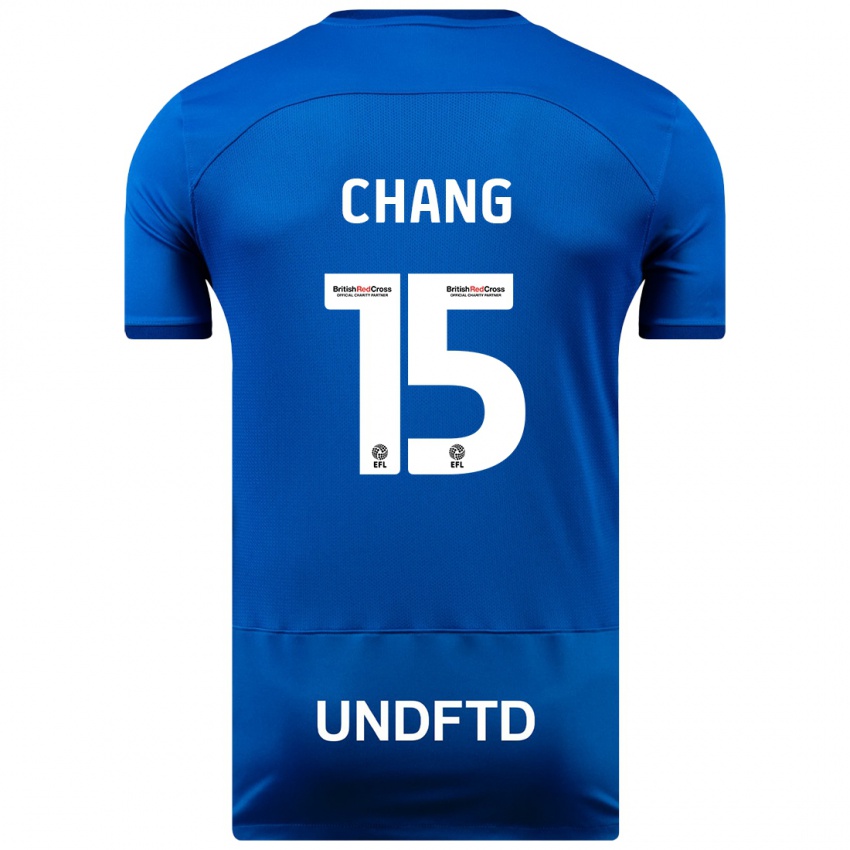 Hombre Camiseta Alfie Chang #15 Azul 1ª Equipación 2023/24 La Camisa