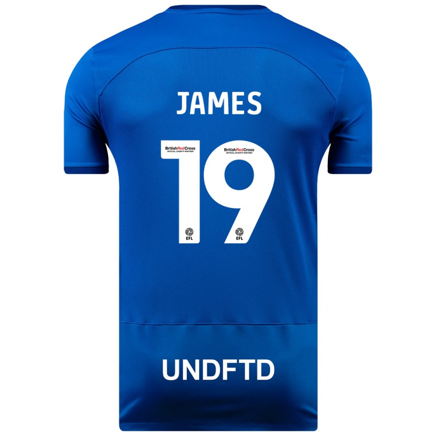 Hombre Camiseta Jordan James #19 Azul 1ª Equipación 2023/24 La Camisa