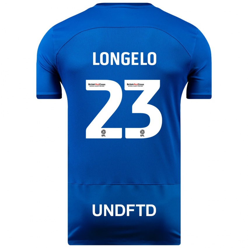 Hombre Camiseta Emmanuel Longelo #23 Azul 1ª Equipación 2023/24 La Camisa