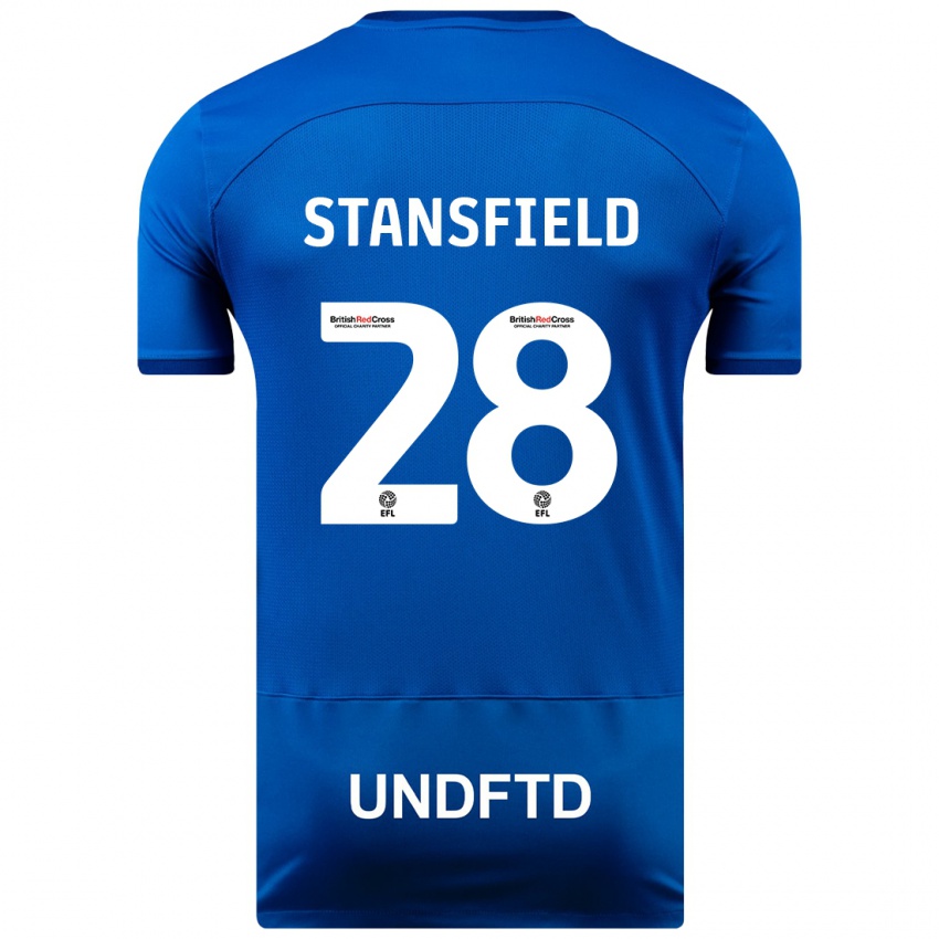 Hombre Camiseta Jay Stansfield #28 Azul 1ª Equipación 2023/24 La Camisa