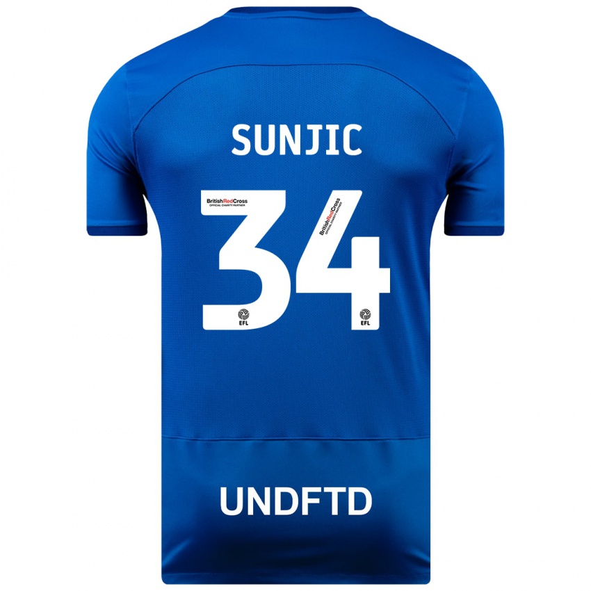 Hombre Camiseta Ivan Sunjic #34 Azul 1ª Equipación 2023/24 La Camisa