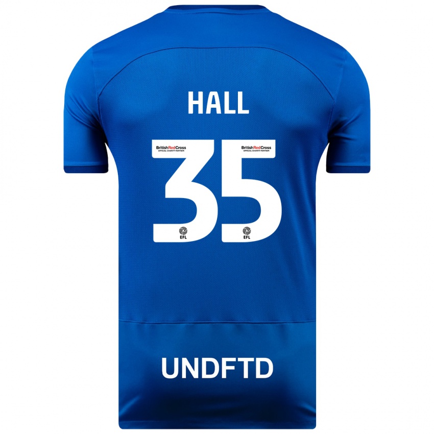 Hombre Camiseta George Hall #35 Azul 1ª Equipación 2023/24 La Camisa