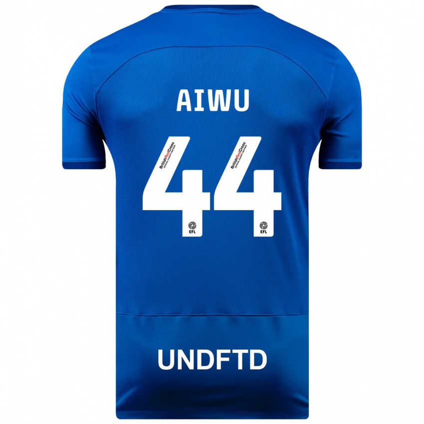 Hombre Camiseta Emanuel Aiwu #44 Azul 1ª Equipación 2023/24 La Camisa
