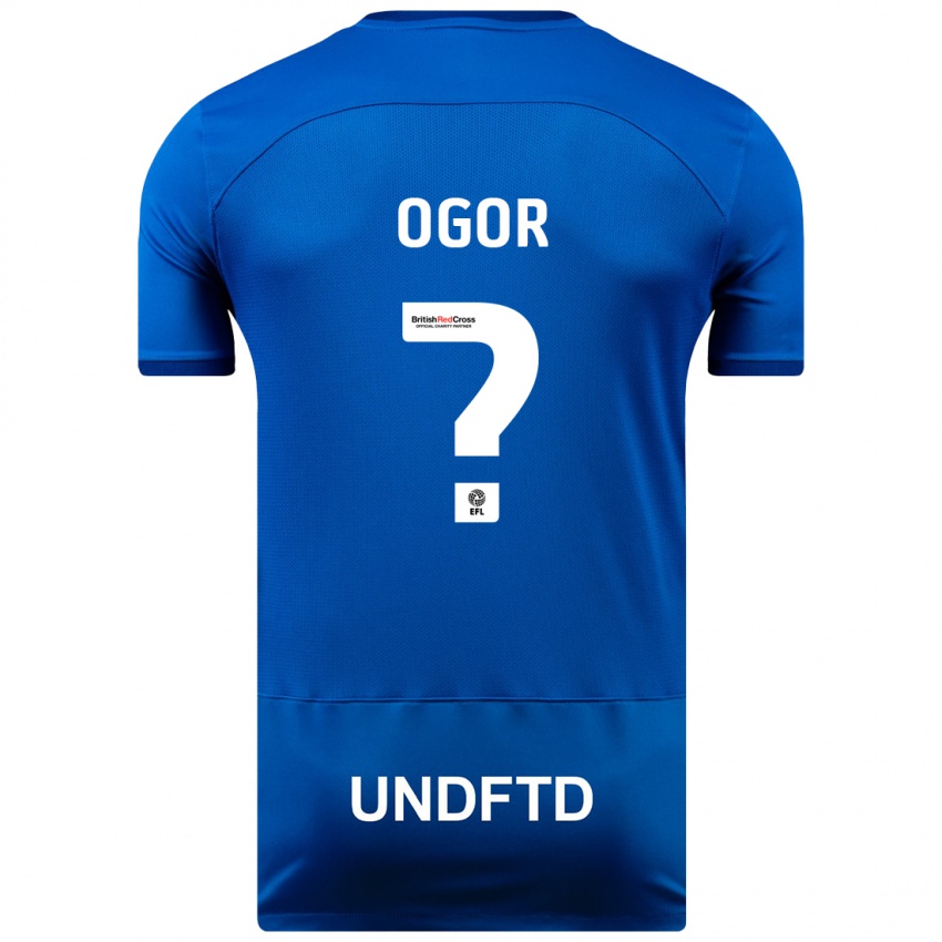 Hombre Camiseta Chris Ogor #0 Azul 1ª Equipación 2023/24 La Camisa